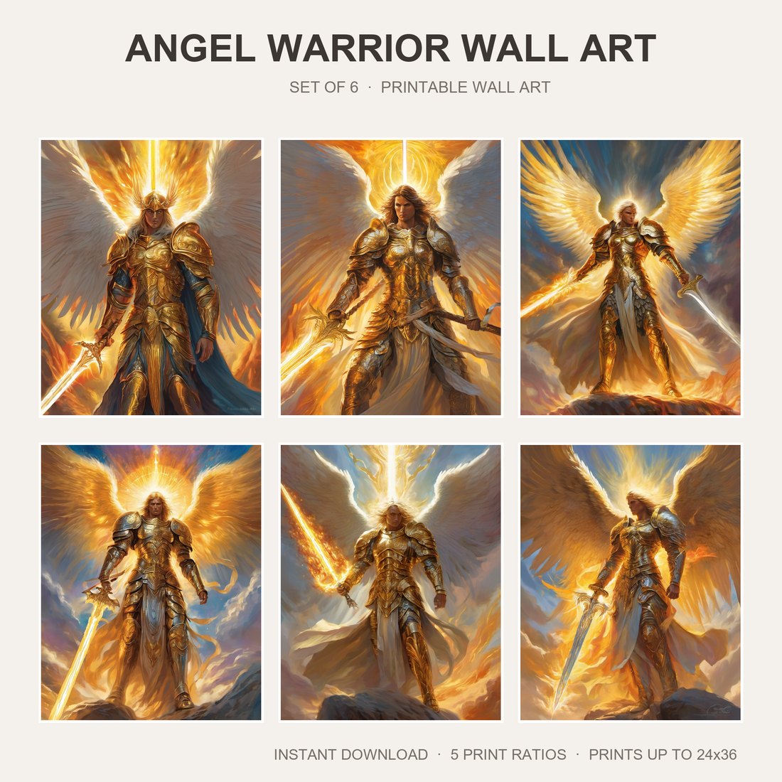 Angel warrior wall art